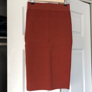 LEITH | Burnt Orange Knit Skirt